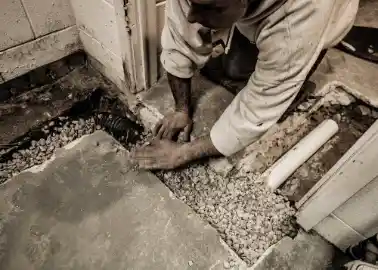 McCoy Contractors, Inc. - Adding drain tile in doorway